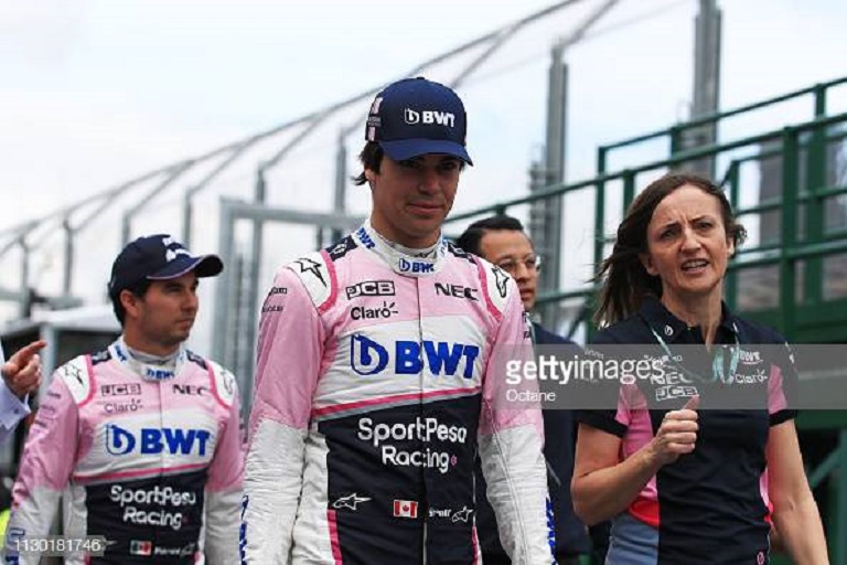 13th March 2019, Melbourne Grand Prix Circuit, Melbourne, Australia; Formula 1 Season Launch in Melbourne; SportPesa Racing Point, Sergio Perez and Lance Stroll return from promotion photoshoot. PHOTO/GettyImages