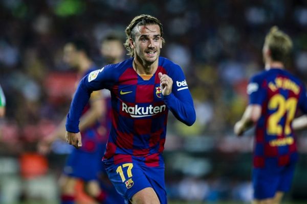 17 Antoine Griezmann from France of FC Barcelona celebrating his goal during the La Liga match between FC Barcelona and Real Betis Balompie in Camp Nou Stadium in Barcelona 25 of August of 2019, Spain. PHOTO | AFP
