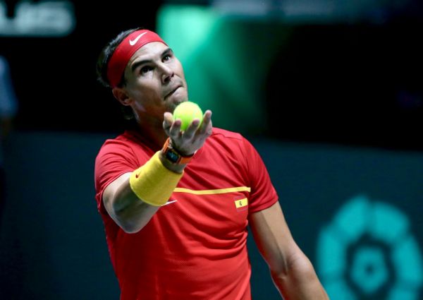 19 November 2019, Spain, Madrid: Tennis, Group B, Russia - Spain, Individual, Khachanov (Russia) - Nadal (Spain). Rafael Nadal in action. PHOTO | AFP