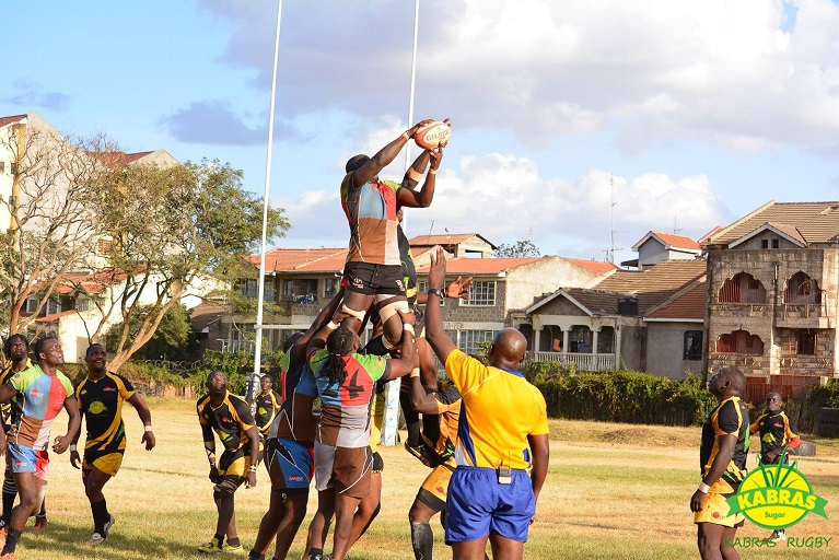   A past Kenya Cup action between Kenya Harlequins RFC and Kabras Sugar RFC at the RFUEA Grounds in Nairobi on March 22, 2015.PHOTO/KABRAS SUGAR/KENYA HARLEQUINS 