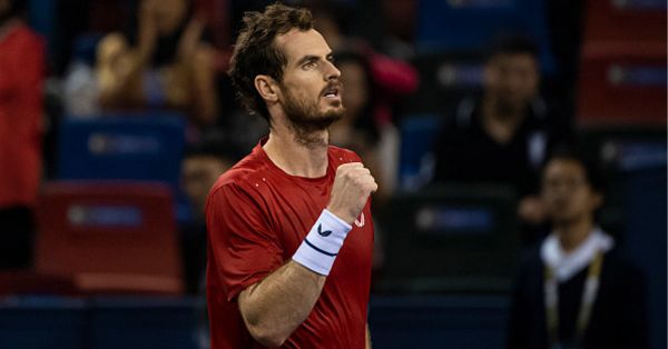  Andy Murray of Great Britain celebrates his victory over Juan Ignacio Londero of Argentina in the first round of the Rolex Shanghai Masters at Qi Zhong Tennis Centre on October 07, 2019 in Shanghai, China. PHOTO/ GETTY IMAGES