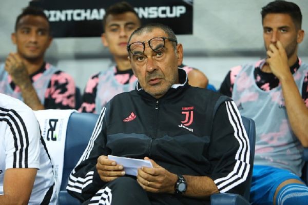 Head Coach / Manager Maurizio Sarri looks on during the International Champions Cup match between Atletico Madrid and Juventus on August 10, 2019 in Stockholm, Sweden.PHOTO/ GETTY IMAGES