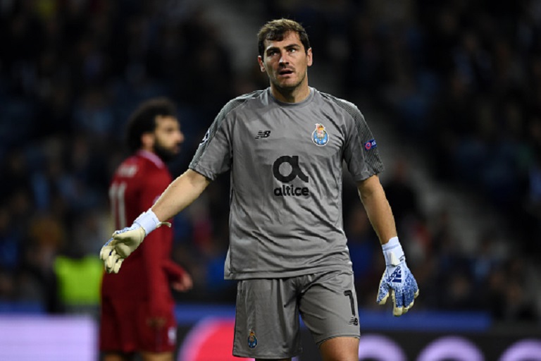  Iker Casillas of Porto reacts during the UEFA Champions League Quarter Final second leg match between Porto and Liverpool at Estadio do Dragao on April 17, 2019 in Porto, Portugal. PHOTO/GETTY IMAGES