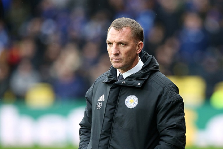  Leicester City Manager Brendan Rodgers during the Premier League match between Watford FC and Leicester City at Vicarage Road on March 3, 2019 in Watford, United Kingdom. PHOTO/GettyImages