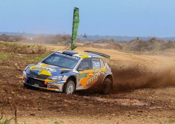  Manvir Baryan in action with his Skoda Fabia R5 during the second day of the KCB Kenya National Rally Championship Kilifi. Manvir, the reigning African Rally Champion won the fourth round of the KCB KNCR.PHOTO/ SPN