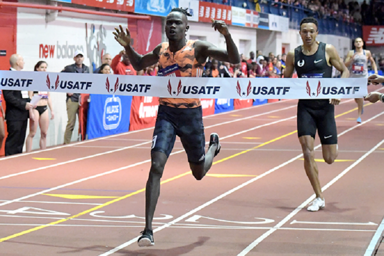  Michael Saruni wins the 800m at the Millrose Games.PHOTO/IAAF