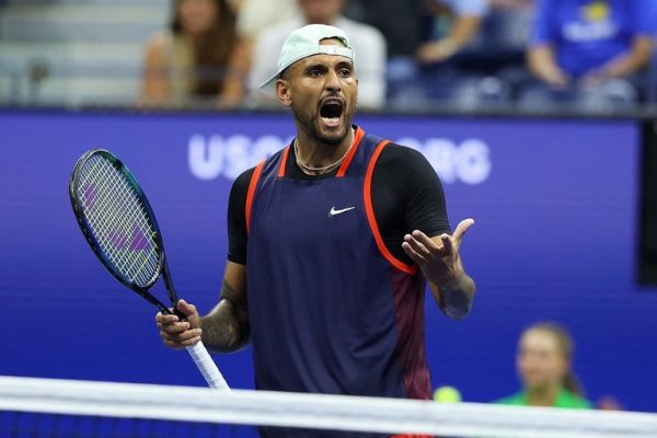  Nick Kyrgios of Australia celebrates against Daniil Medvedev during their Men's Singles Fourth Round match on Day Seven of the 2022 US Open at USTA Billie Jean King National Tennis Center on September 04, 2022 in the Flushing neighborhood of the Queens borough of New York City. PHOTO | AFP