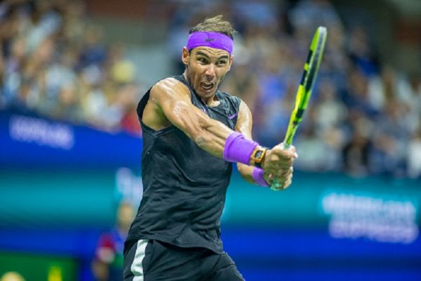 Rafael Nadal of Spain in action against Marin Cilic of Croatia in the Men's Singles round four match on Arthur Ashe Stadium during the 2019 US Open Tennis Tournament at the USTA Billie Jean King National Tennis Center on September 2nd, 2019 in Flushing, Queens, New York City. PHOTO/ GETTY IMAGES