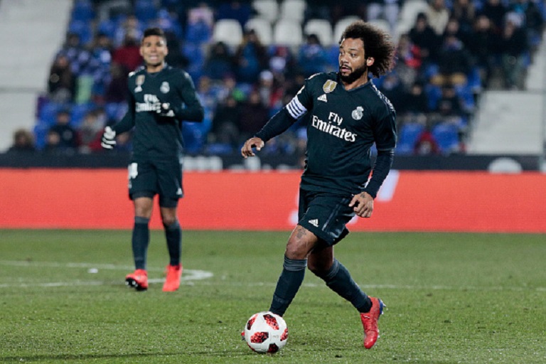 Real Madrid's Marcelo Vieira during the Copa del Rey Round of 8 second leg match between CD Leganes and Real Madrid CF at Butarque Stadium in Leganes, Spain. (Final score CD Leganes 1 - Real Madrid 0.PHOTO/GETTY IMAGES