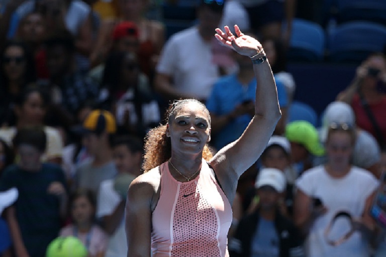  Serena Williams of the United States celebrates winning her singles match against Maria Sakkari of Greece during day three of the 2019 Hopman Cup at RAC Arena on December 31, 2018 in Perth, Australia. PHOTO/GettyImages