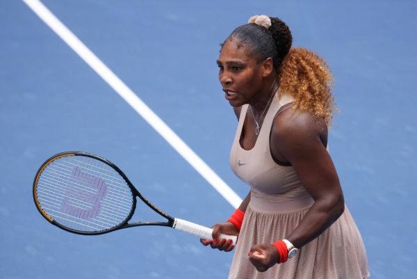  Serena Williams of the United States celebrates winning match point in the third set during her Women's Singles fourth round match against Maria Sakkari of Greece on Day Eight of the 2020 US Open at the USTA Billie Jean King National Tennis Center on September 7, 2020 in the Queens borough of New York City. PHOTO | AFP