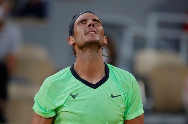 Spain's Rafael Nadal reacts during his semi final match against Serbia's Novak Djokovic. PHOTO | Courtesy