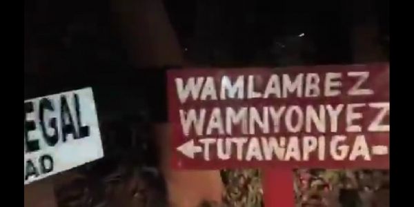 A screen grab of the offensive sign post planted outside the Senegal Embassy in Nairobi ahead of the Kenya versus Lions of Teranga AFCON Group C clash. PHOTO/SPN