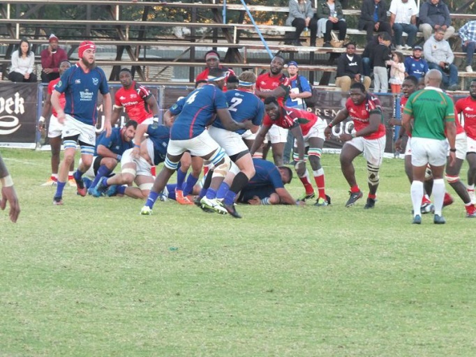 Action between the Simbas and Namibia at the Hage Geingob Stadium in Windhoek on Saturday 29 July 2017.PHOTO/Kenya Rugby Union