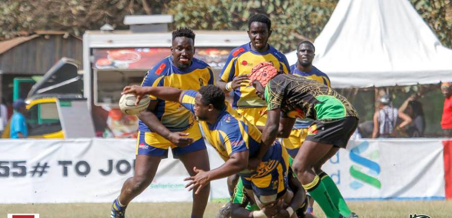 Action during 2018 Impala Floodlit Rugby Tournament contest in Nairobi.PHOTO/KRU