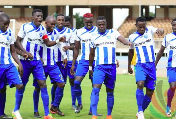 AFC Leopards SC players celebrate a goal during a past SPL match. PHOTO | Futaa