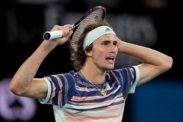 Alexander Zverev of Germany celebrates after winning his fourth round match against Andrey Rublev of Russia on day eight of the Australian Open tennis tournament at Melbourne Arena in Melbourne, Monday, January 27, 2020. PHOTO | AFP