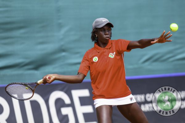 Alicia Owegi in action in a previous match. PHOTO| Tennis Kenya