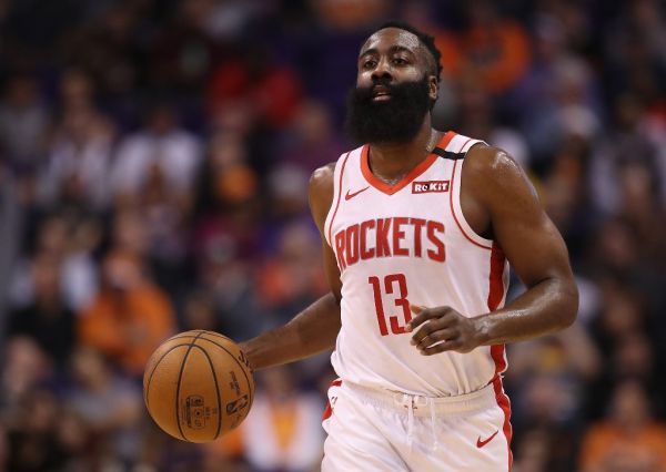 ames Harden #13 of the Houston Rockets handles the ball during the NBA game against the Phoenix Suns at Talking Stick Resort Arena on February 07, 2020 in Phoenix, Arizona. PHOTO | AFP