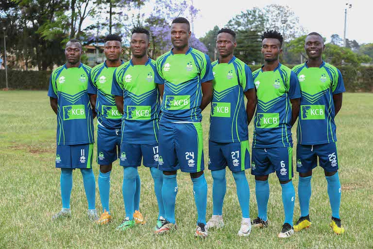 An offcial photo supplied by KCB FC parading their new strike force ahead of their 2018/19 SportPesa Premier League campaign. PHOTO/KCB FC