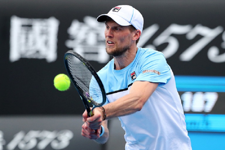 Andreas Seppi of Italy plays a backhand in his second round match against Jordan Thompson of Australia during day three of the 2019 Australian Open at Melbourne Park on January 16, 2019 in Melbourne, Australia.PHOTO/GETTY IMAGES