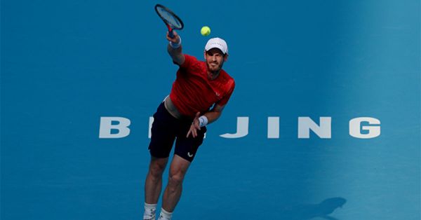 Andy Murray of Great Britain serve against Matteo Berrettini of Italy during the Men's singles first round of 2019 China Open at the China National Tennis Center on October 1, 2019 in Beijing, China. PHOTO/ GETTY IMAGES