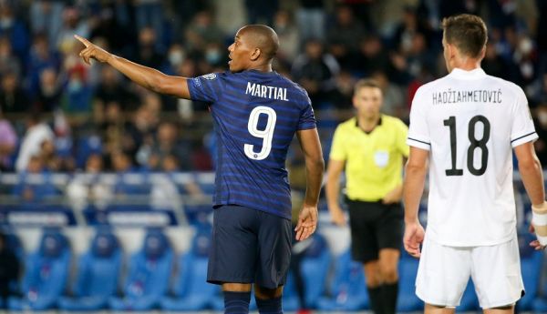 Anthony Martial of France during the FIFA World Cup Qatar 2022, Qualifiers, Group D football match between France and Bosnia and Herzegovina on September 1, 2021 at Stade de La Meinau in Strasbourg, France. PHOTO | Alamy