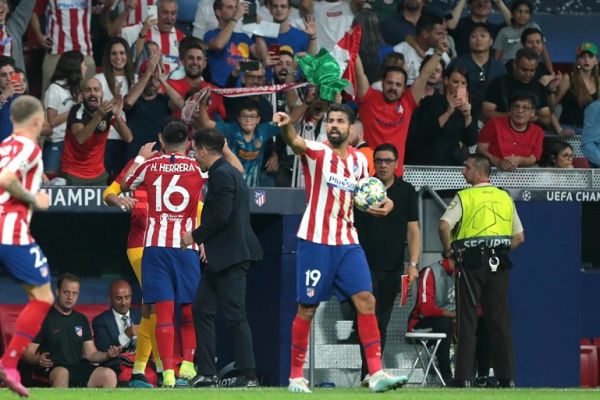 Atletico de Madirid vs Juventus Football Soccer to Champion League match 01 2019-2020 held at the Wanda Metrpolitano stadium. Hector Herrera Atletico de Madrid player scores the goal of the tie in his first official match and celebrates it with his teammates. PHOTO | AFP