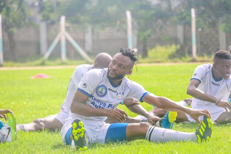 Bandari FC captain, Felly Mulumba, during their training session on Friday in Mombasa ahead of their SportPesa Premier League opening fixture against defending champions, Gor Mahia FC, at Mbaraki Stadium on Saturday, December 8, 2018.PHOTO/SPN