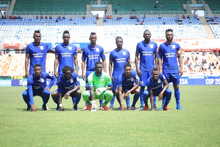 Bandari FC line-up against Simba SC in the semi finals of the 2019 SportPesa Cup in Dar-es-Salaam, Tanzania on Friday, January 25, 2018 at the National Main Stadium in Dar-es-Salaam, Tanzania. PHOTO/SPN