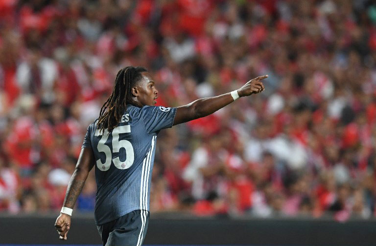 Bayern's Portuguese midfielder Renato Sanches celebrates after scoring the 0-2 goal during the UEFA Champions League group E football match Benfica v FC Bayern Munich in Lisbon on September 19, 2018. PHOTO/AFP