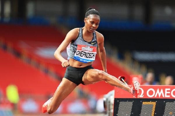 Beatrice Chepkoech of Kenya competes in the Womens 3000m Steeplechase during the Muller Birmingham Grand Prix & IAAF Diamond League event at Alexander Stadium on August 18, 2019 in Birmingham, England. PHOTO/ GETTY IMAGES