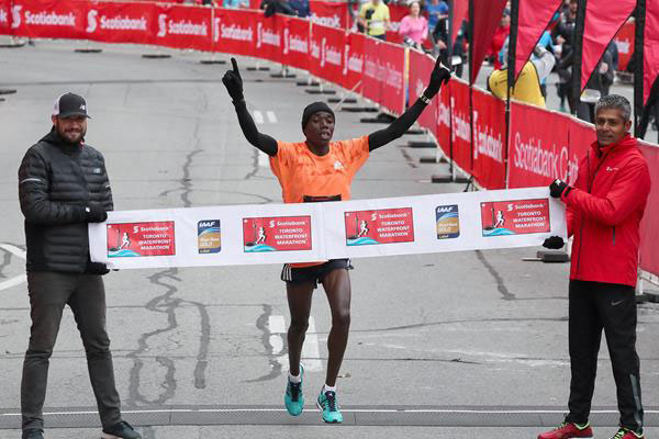 Benson Kipruto winning in Toronto. PHOTO/IAAF