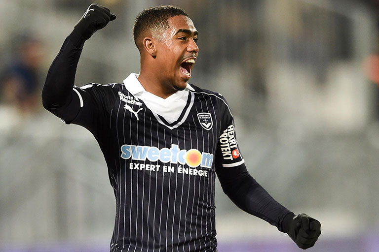 Brazilian winger Malcom pictured celebrating scoring for French Ligue 1 club Bordeaux. PHOTO/Courtesy