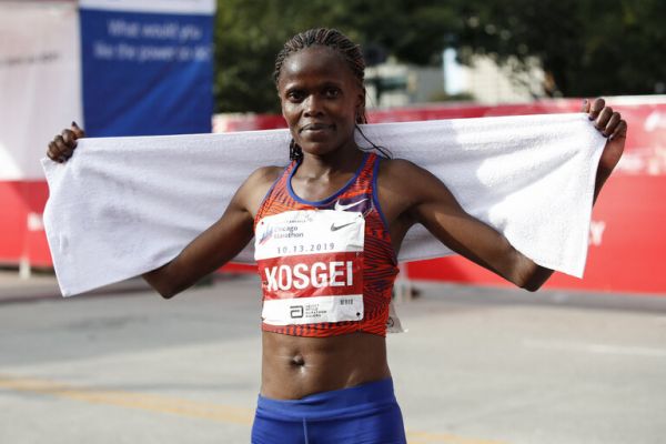 Brigid Kosgei. PHOTO| AFP