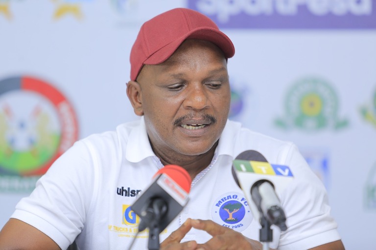 BRONZE MEDAL HUNT: Mbao FC head coach Ali Bushiri addresses the media on the eve of their third-place play-off of the 2019 SportPesa Cup against Tanzania rivals, Simba SC at the Main National Stadium in Dar-es-Salaam on January 26, 2018. PHOTO/SPN