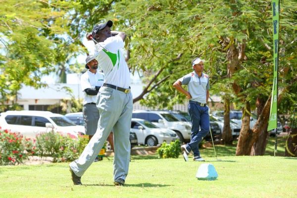 C J Wangai in action during the third leg of the KCB Road To Karen Masters Series at Thika Sports Club. PHOTO/Courtesy