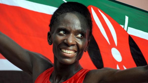 Catherine Ndereba after winning gold for Kenya at the 2007 World Championships in Osaka, Japan. PHOTO/File