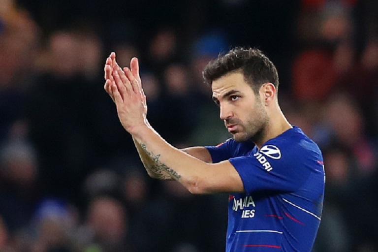 Cesc Fabregas of Chelsea applauds the fans during the FA Cup Third Round match between Chelsea and Nottingham Forest at Stamford Bridge on January 5, 2019 in London, United Kingdom.PHOTO/GETTY IMAGES