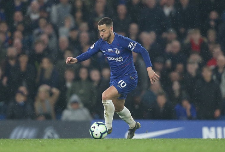 Chelsea's Eden Hazard during the Premier League match between Chelsea FC and West Ham United at Stamford Bridge on April 8, 2019 in London, United Kingdom.PHOTO/GETTY IMAGES