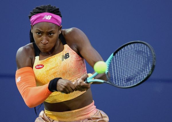 Coco Gauff returns a shot against Naomi Osaka of Japan returns during the Mubadala Silicon Valley Classic, part of the Hologic WTA Tour, at Spartan Tennis Complex on August 04, 2022 in San Jose, California. PHOTO | AFP