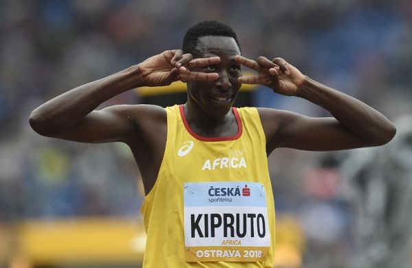 Conseslus Kipruto of Kenya from Team Africa reacts after the Men 3000m Steeplechase event at the IAAF Continental Cup on September 8, 2018 in Ostrava, Czech Republic. PHOTO | AFP