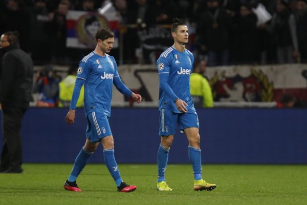 Cristiano RONALDO of Juventus and Federido BERNARDESCHI of Juventus during the UEFA Champions League, round of 16, 1st leg football match between Olympique Lyonnais and Juventus on February 26, 2020 at Groupama stadium in Decines-Charpieu near Lyon, France. PHOTO | AFP