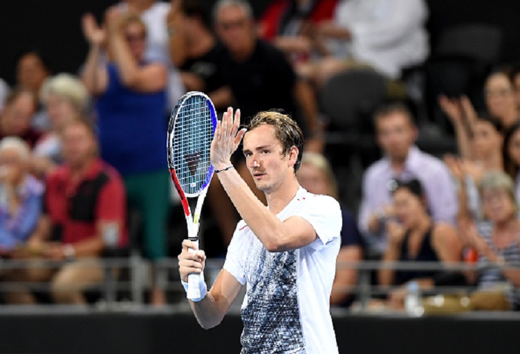 Daniil Medvedev of Russia celebrates victory after his match against Andy Murray of Great Britain during day four of the 2019 Brisbane International at Pat Rafter Arena on January 02, 2019 in Brisbane, Australia. PHOTO/GettyImages