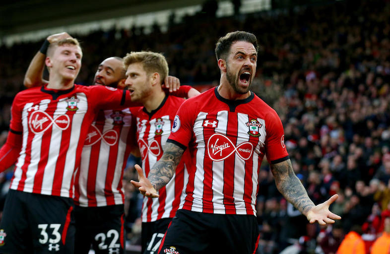 Danny Ings celebrates the opener as he marked his return from injury in style against Arsenal on Sunday, December 16, 2018. PHOTO/Southampton FC