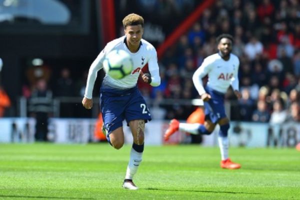 Dele Alli (20) of Tottenham Hotspur during the English championship Premier League football match between Bournemouth and Tottenham Hotspur on May 4, 2019 at the Vitality Stadium in Bournemouth, England.PHOTO/AFP