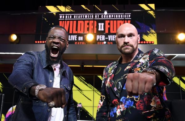 Deontay Wilder (L) and Tyson Fury face off during a news conference at Fox Studios on January 25, 2020 in Los Angeles, California. PHOTO | AFP