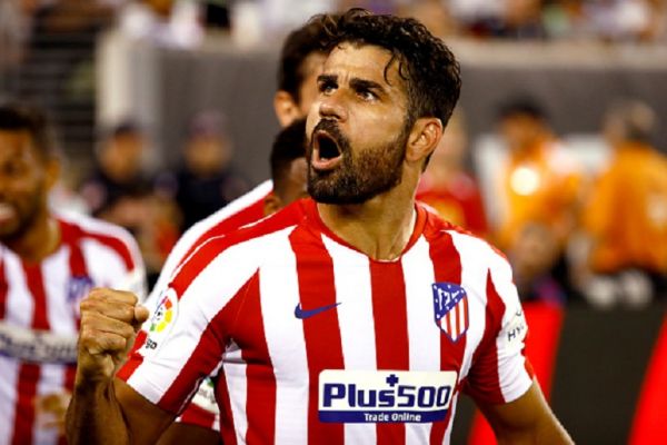 Diego Da Silva Costa #19 of Atletico Madrid celebrates his goal against Real Madrid during the International Champions Cup match at MetLife Stadium on July 26, 2019 in East Rutherford, New Jersey. PHOTO/ GETTY IMAGES