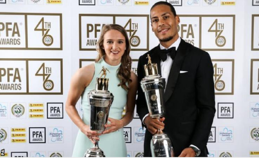 Dutch pair Virgil van Dijk and Vivianne Miedema are the first players from the same country to win PFA Player of the Year awards in the same year. PHOTO/BBC