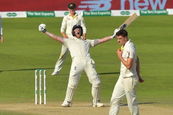 England's Ben Stokes celebrates hitting the winning runs on the fourth day of the third Ashes cricket Test match between England and Australia at Headingley in Leeds, northern England, on August 25, 2019. Ben Stokes hit a stunning unbeaten century as England defeated Australia by one wicket to win the third Ashes Test at Headingley on Sunday. PHOTO | AFP